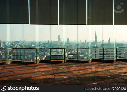 ANTWERP, BELGIUM - MARCH 17: View over Antwerp from Museum aan der Stroom on March 17, 2015