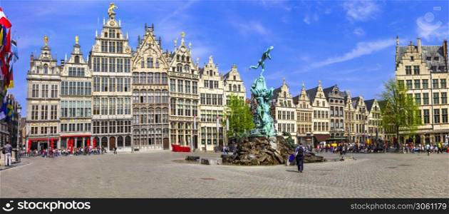 Antwerpen city. Old town. Typical flemish architecture. Belgium travel and landmarks