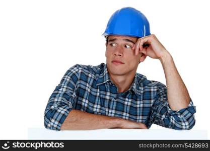 Anxious young builder