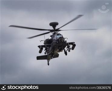 Apache helicopter in flight