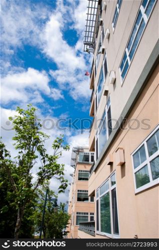Apartment building and sky