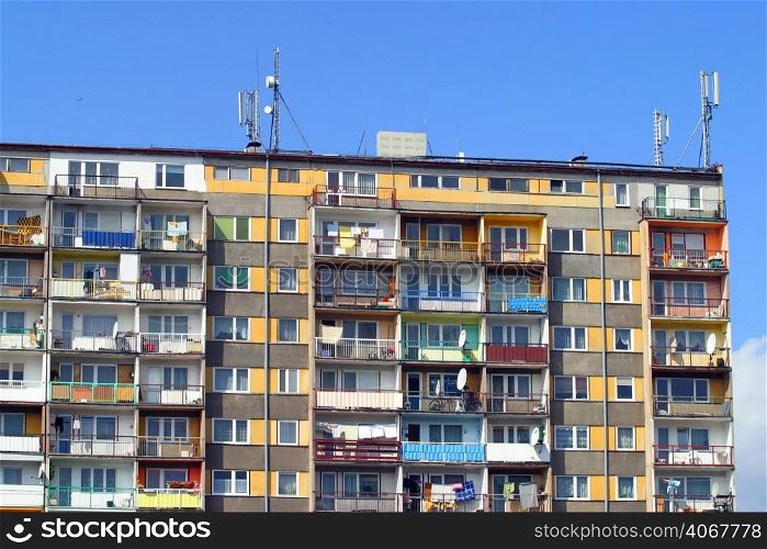 Apartment building in Warsaw, Poland.