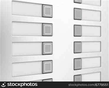 Apartment intercom buttons and nameplates