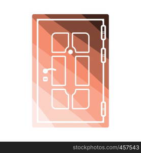 Apartments door icon. Flat color design. Vector illustration.