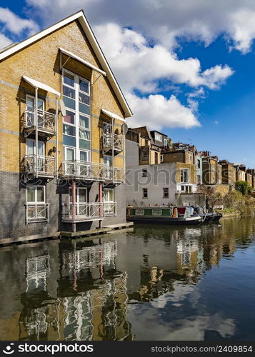 Apartments next to the Grand Union Canal in the Little Venice area of central London, United Kingdom.