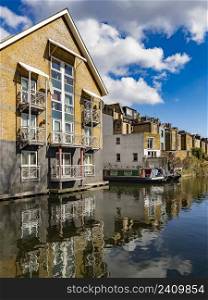 Apartments next to the Grand Union Canal in the Little Venice area of central London, United Kingdom.