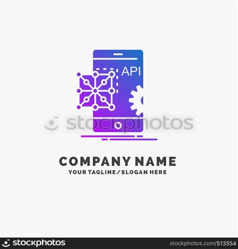 Api, Application, coding, Development, Mobile Purple Business Logo Template. Place for Tagline.. Vector EPS10 Abstract Template background
