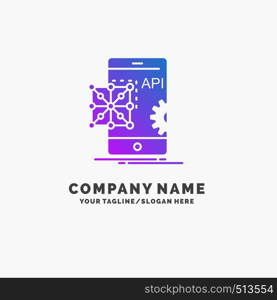 Api, Application, coding, Development, Mobile Purple Business Logo Template. Place for Tagline.. Vector EPS10 Abstract Template background