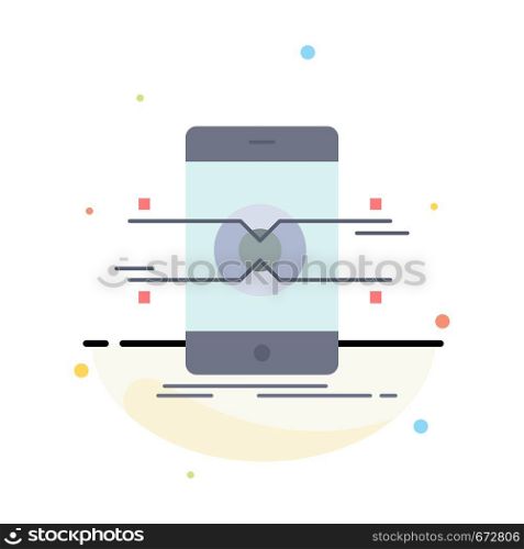 Api, interface, mobile, phone, smartphone Flat Color Icon Vector