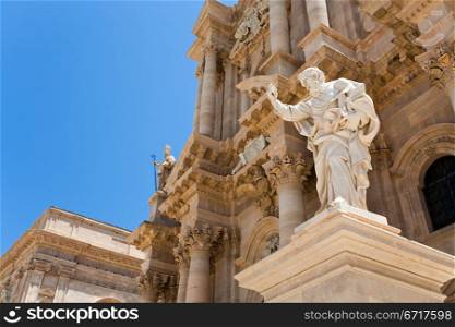 Apostle statue in Cathedral in Syracuse, Sicily