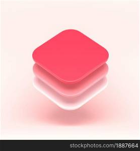 App icon 3D illustration on pastel abstract background. minimal concept. 3D Rendering with soft shadow
