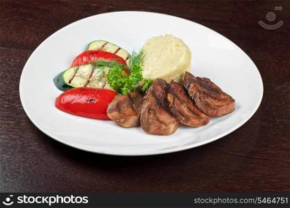 appetizer: beef tongue with grilled vegetable