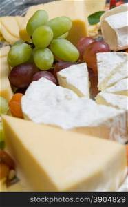 appetizer from cheese and grape