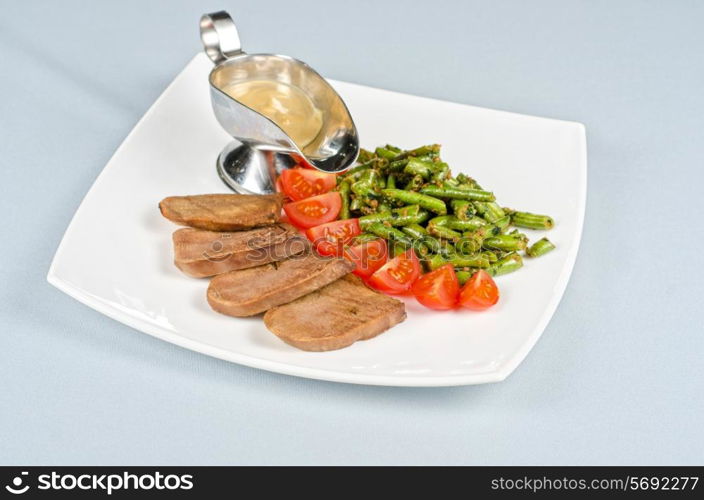 appetizer tongue with grilled vegetable