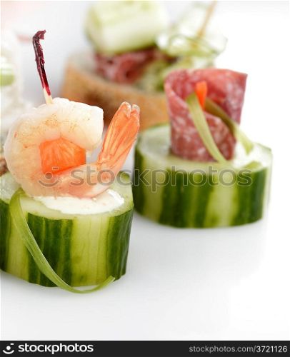 Appetizers With Vegetables ,Seafood And Smoked Meat