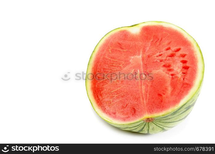Appetizing red watermelon isolated on white background.