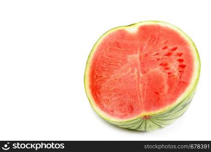 Appetizing red watermelon isolated on white background.