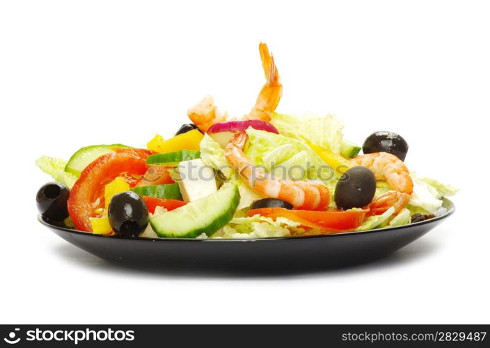 Appetizing salad on white background