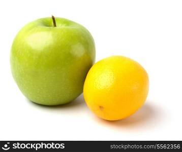 apple and orange isolated on white background