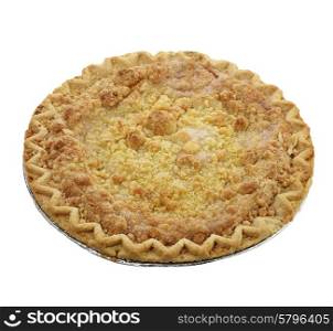 Apple Crumb Pie Isolated on White Background