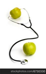Apple-doctor with a stethoscope and apple-patient
