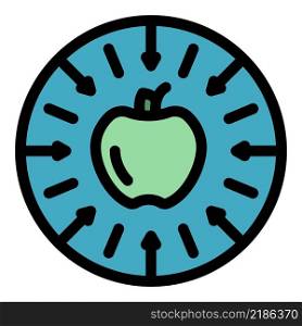 Apple gravity icon. Outline apple gravity vector icon color flat isolated. Apple gravity icon color outline vector