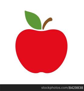 Apple icon. A red apple that has been bitten School education concept Isolated on white background