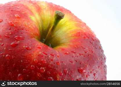 Apple in waterdrops