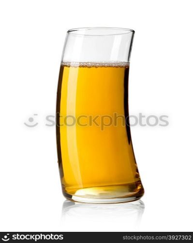 Apple juice on white background with clipping path