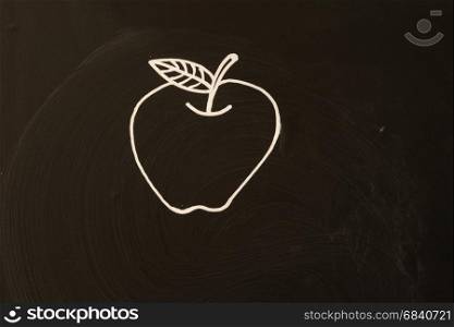apple on blackboard