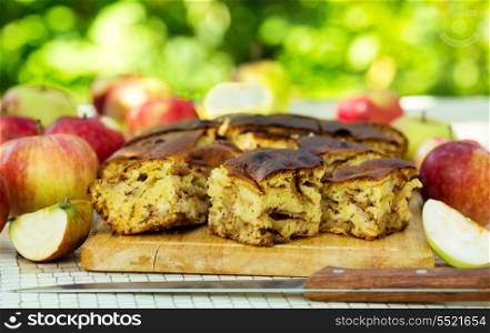 apple pie and fresh fruits