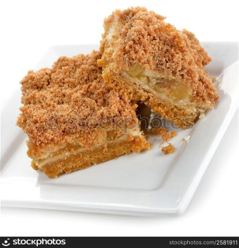 Apple Pie Bars On A White Plate