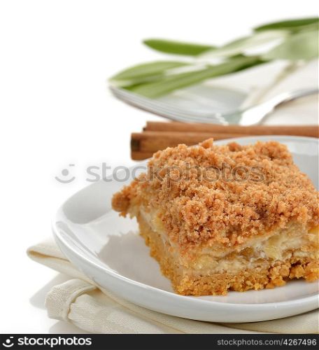 Apple Pie Bars On A White Plate