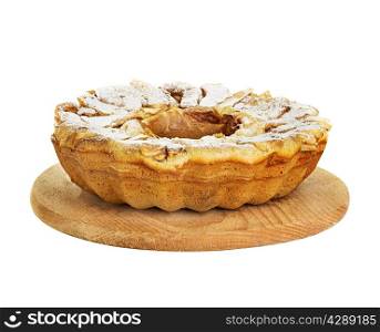 Apple pie, charlotte isolated on white background