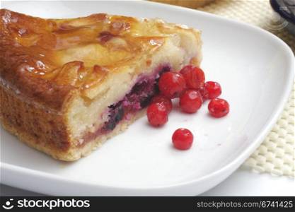 Apple pie with red berries