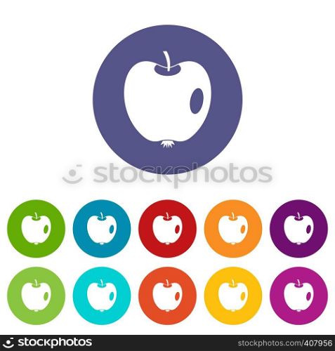 Apple set icons in different colors isolated on white background. Apple set icons