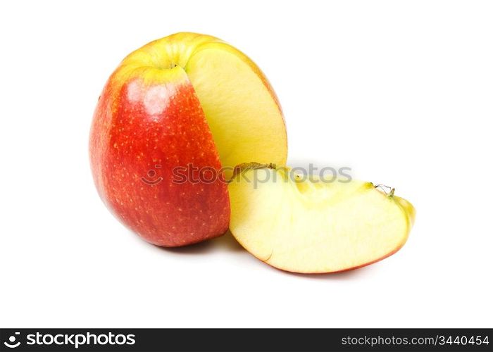 apple slices isolated on white background