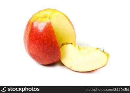 apple slices isolated on white background