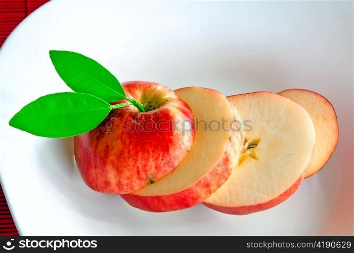 apple slices on dish