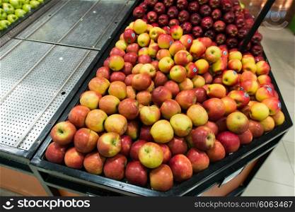 Apple stall in big supermarket