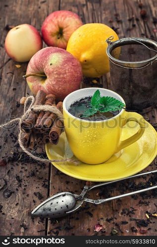 Apple tea with cinnamon