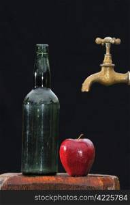 Apple with tap to make cider.