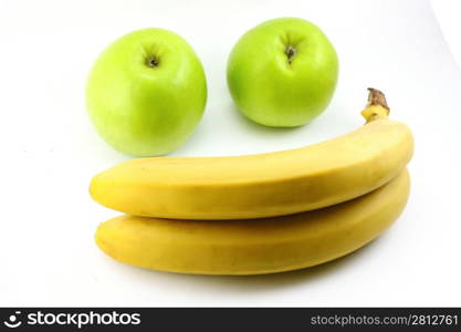 Apples, bananas and orange. smile
