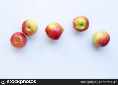 Apples isolated on white background. Top view