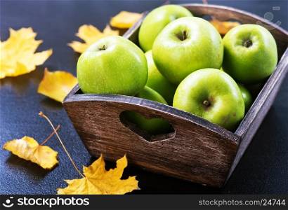 apples on a table, crop of apples