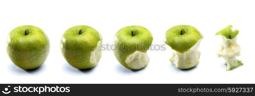 Apples on white background - close-up