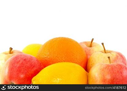Apples, orange and lemon