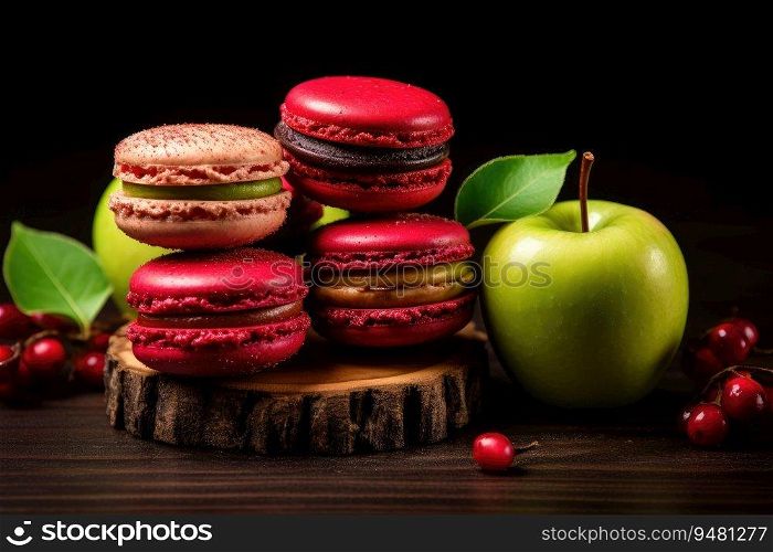 Apples with macaroons. Generative AI
