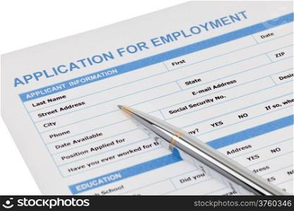Application for employment form