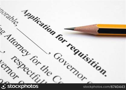 Application for requisition